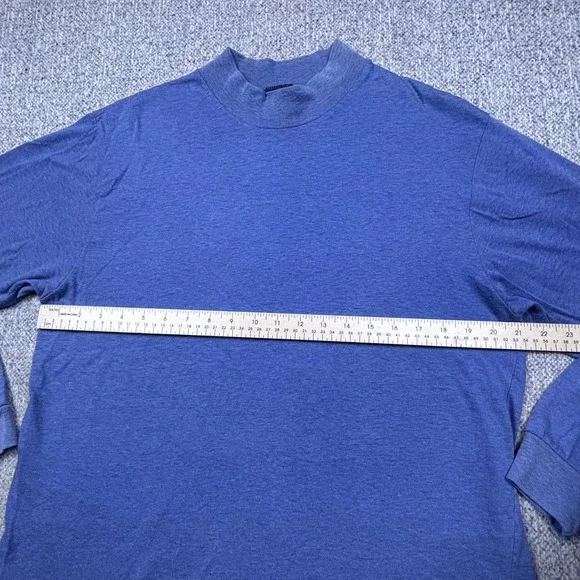 VTG Cross Creek Mock Neck Shirt Mens L USA Made Blue Long Sleeve 90s - Picture 4 of 6